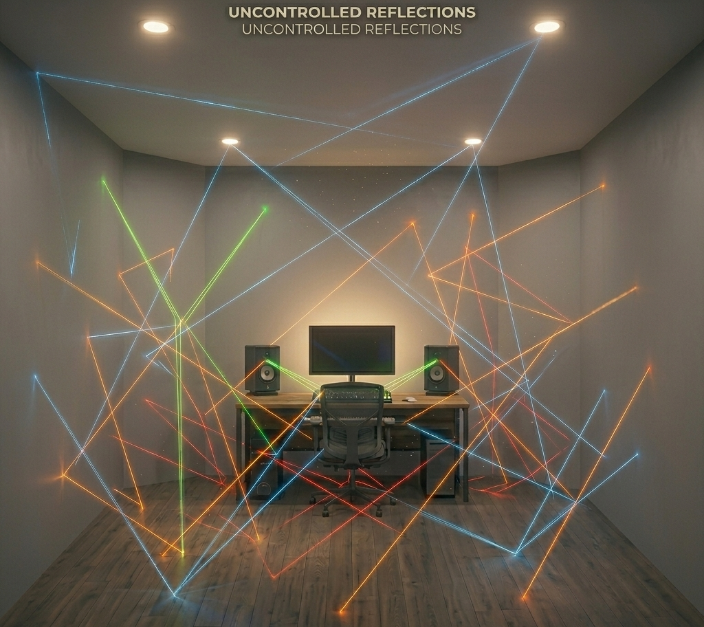 Untreated room showing acoustic issues