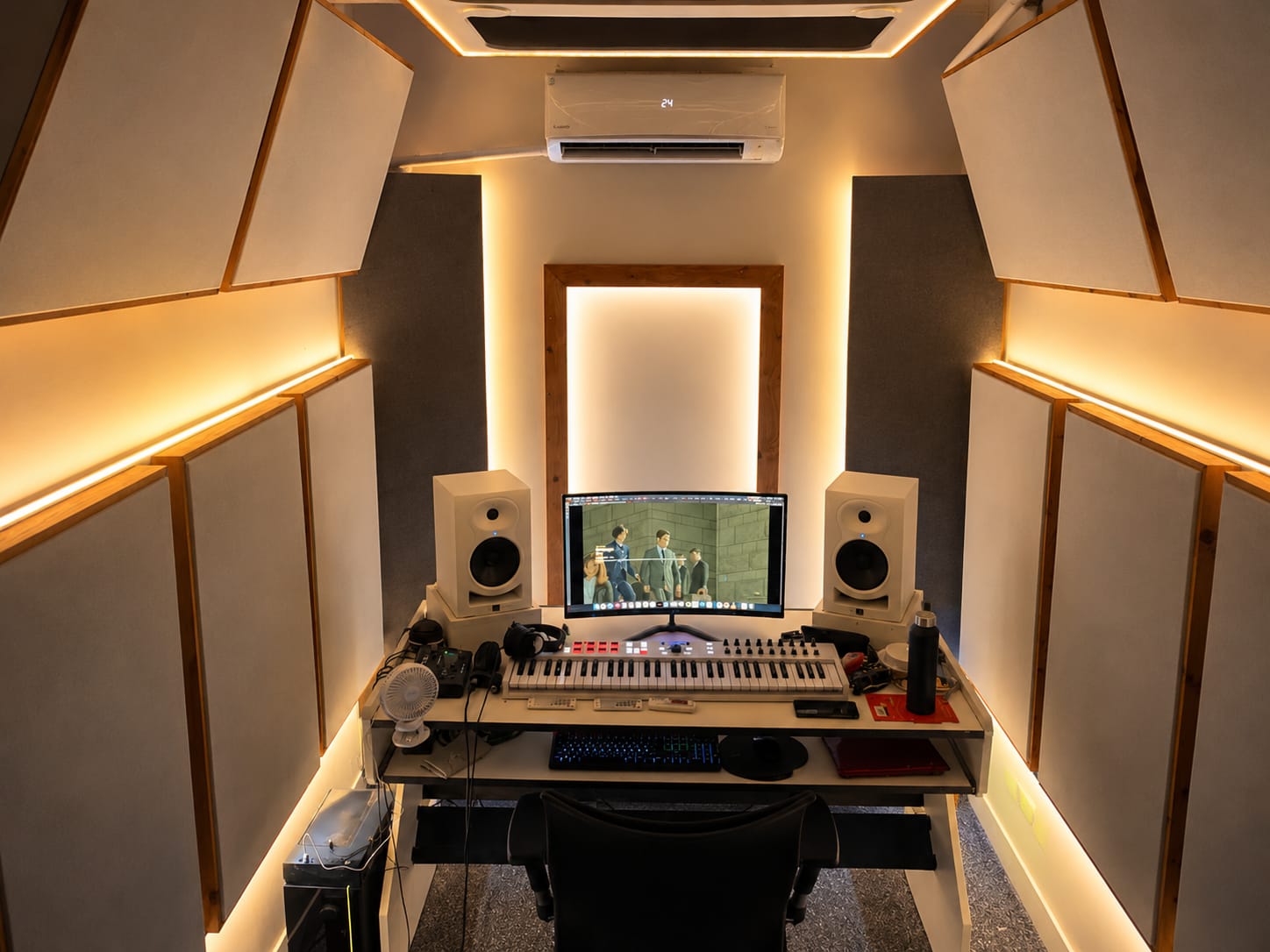 Acoustic panel installation — recording studio Chennai