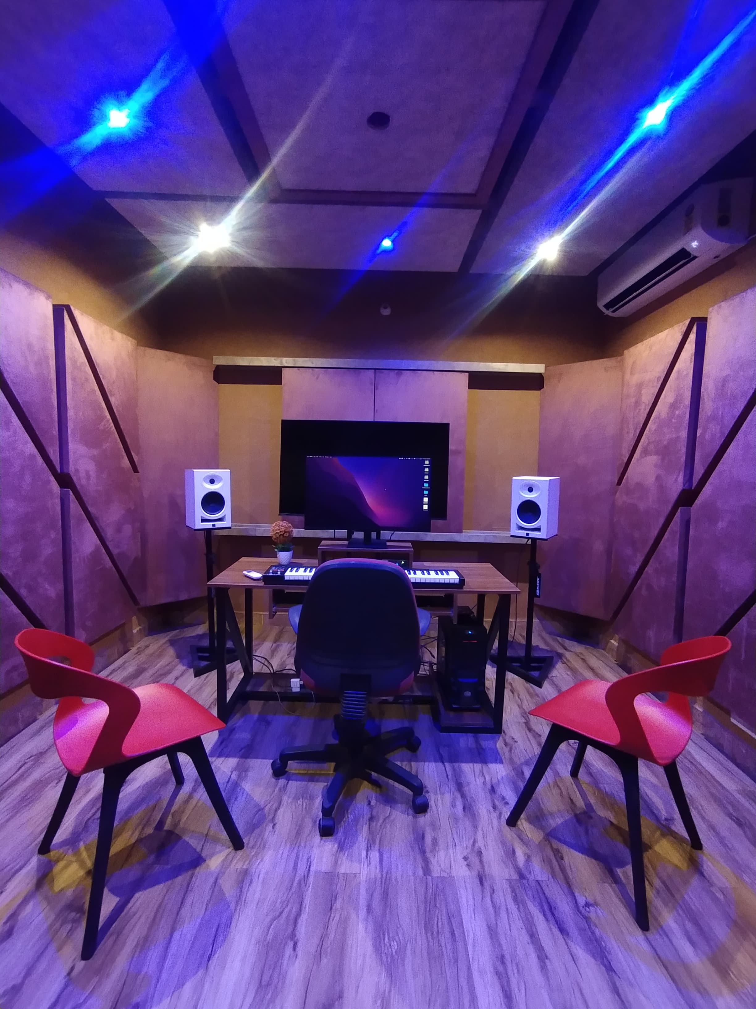 Ceiling cloud acoustic panel with LED