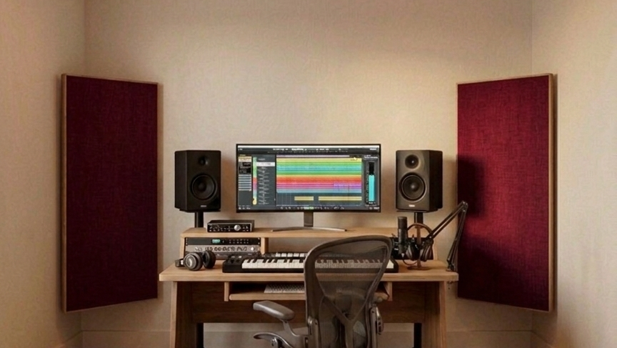 Corner bass trap installed full height